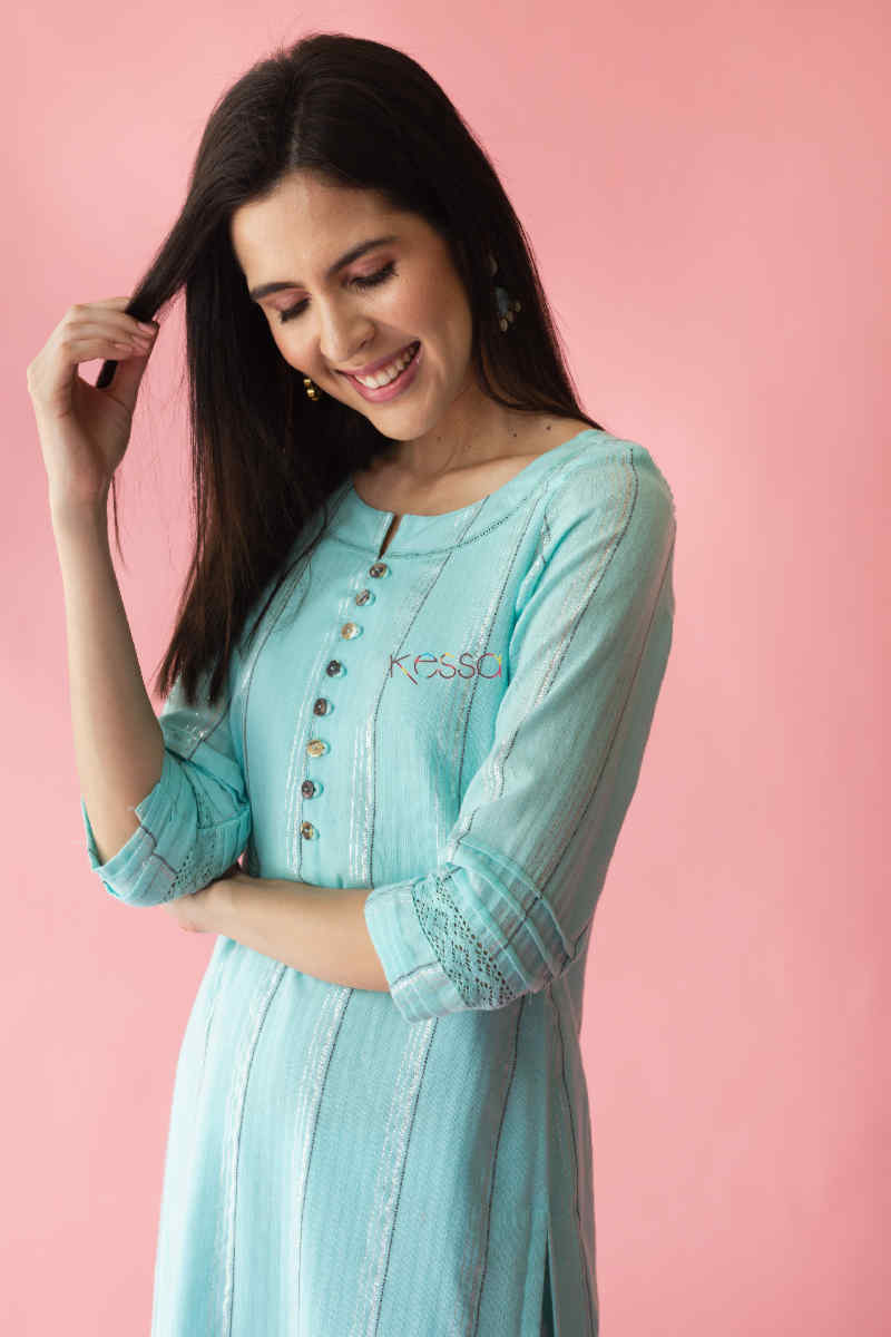 Image for Kusvaa Ws733 Ekambari Straight Kurta Top 1