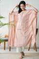 Image for Kusvaa Ws736 Maliha Pink Cotton Kaftan With Mirror Work Front