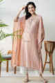 Image for Kusvaa Ws736 Maliha Pink Cotton Kaftan With Mirror Work Look