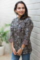 Image for Kusvaa Ws737 Elegant Shirt Style Cotton Block Printed Kurti Side