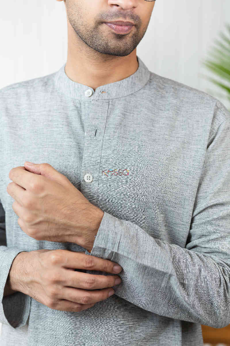 Image for Kusvaa Ws748 Arit Mens Straight Kurta Closeup