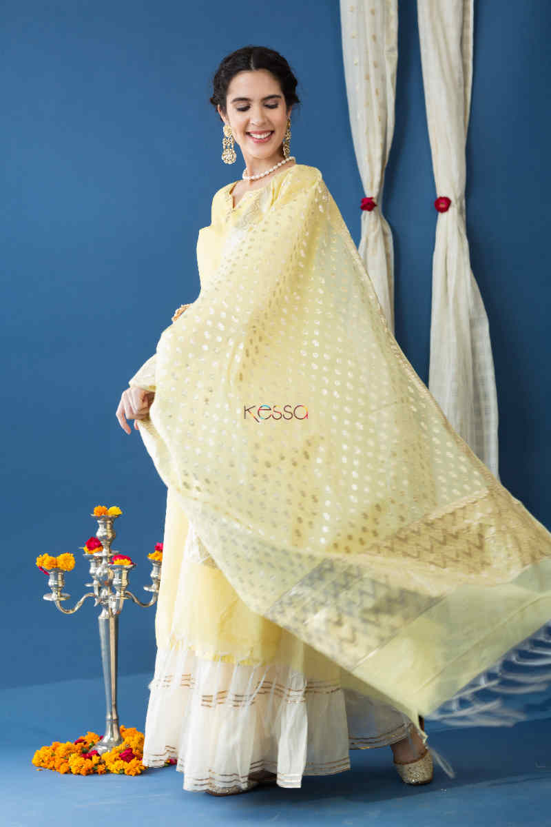 Image for Kusvaa Ws752 Bareeq Straight Kurta With Dupatta Dupatta