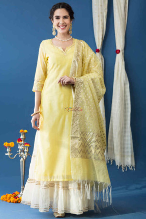 Image for Kusvaa Ws752 Bareeq Straight Kurta With Dupatta Featured