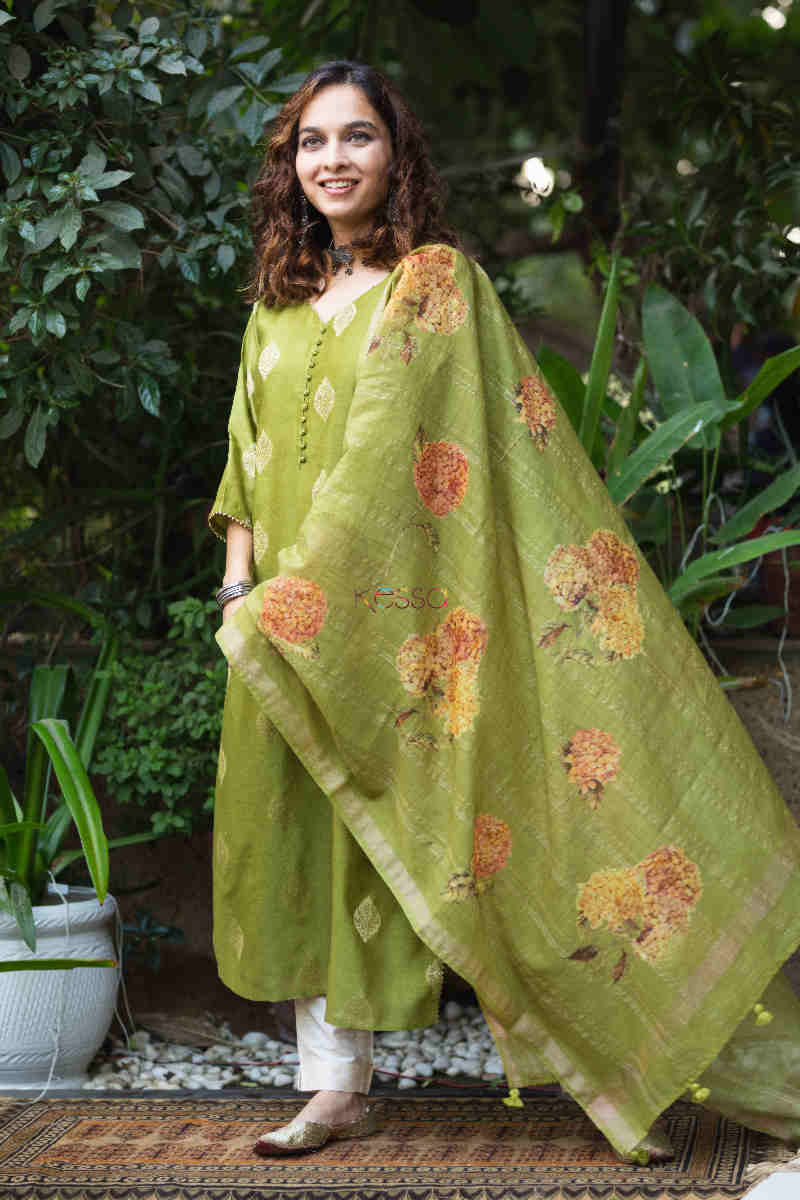 Image for Kusvaa Ws759 Banani Straight Kurta With Dupatta 1 Dupatta