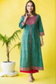 Image for Kusvaa Wsr226 Kibra Handblock A Line Kurta Front 1