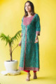 Image for Kusvaa Wsr226 Kibra Handblock A Line Kurta Look