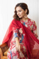 Image for Kusvaa Wsr231 Gulbadan Block Print A Line Kurta With Dupatta 1 Sitting