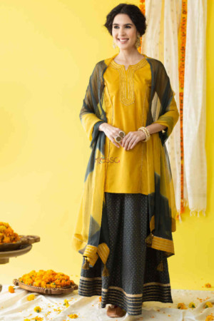 Image for Kusvaa Wsr234 Elnur Kurta And Skirt With Dupatta Set Featured