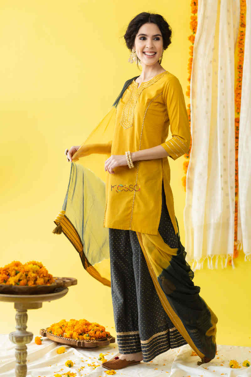 Image for Kusvaa Wsr234 Elnur Kurta And Skirt With Dupatta Set Side