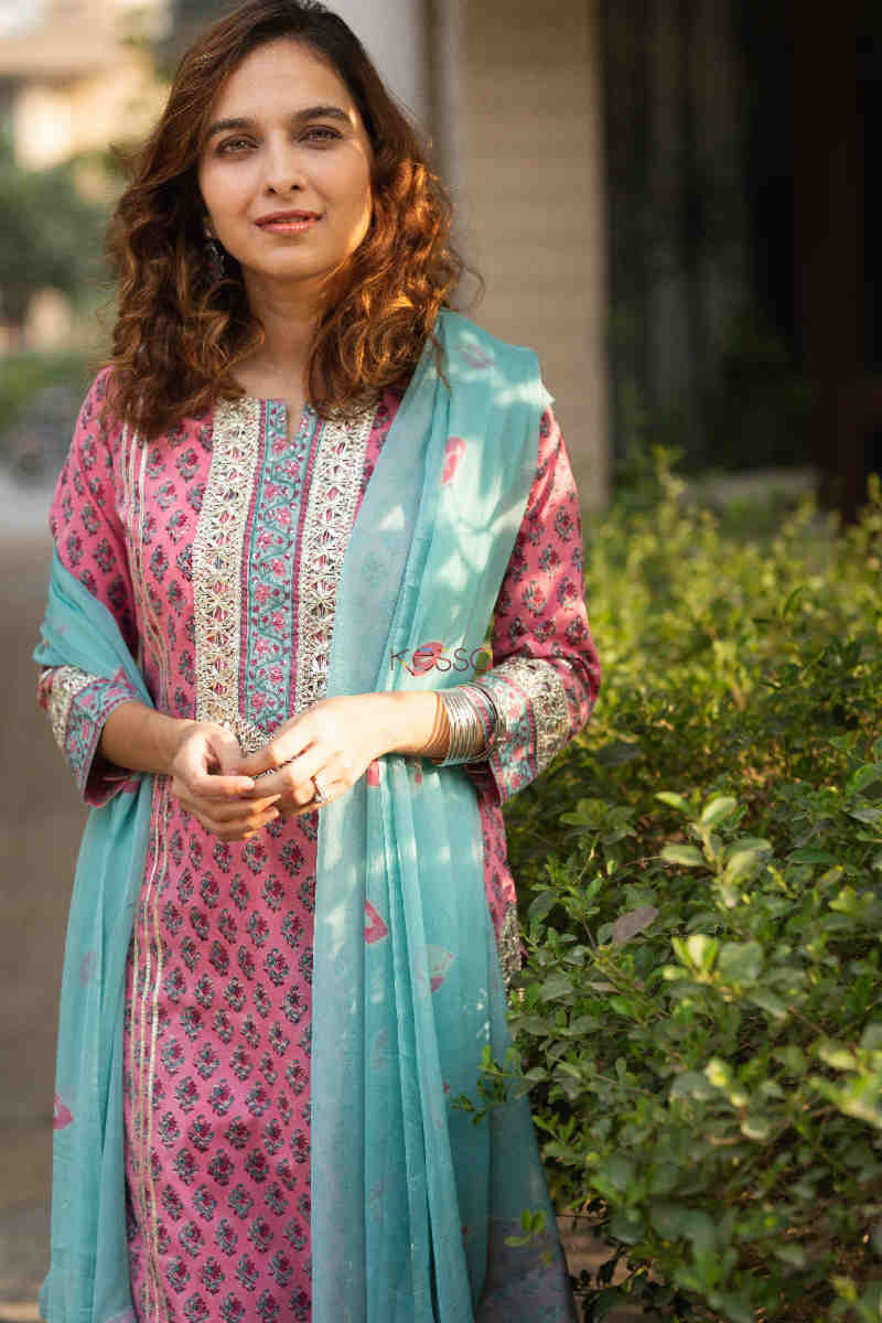 Image for Kusvaa Wsr235 Amara Kurta And Palazzo With Dupatta 1 Front 1