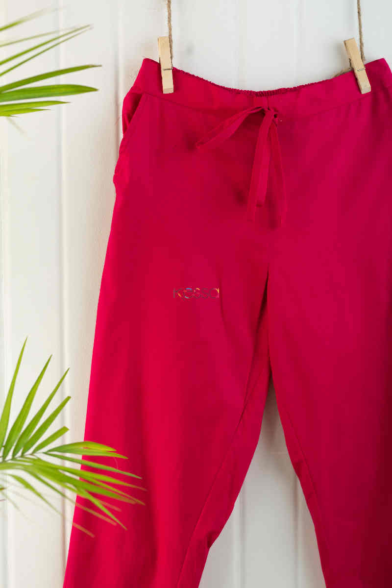 Image for Wsp01 Pants With Pocket Elasticated Waist Magentapink Closeup