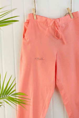 Image for Wsp01 Pants With Pocket Elasticated Waist Peach Closeup