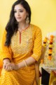 Image for Kusvaa Avdaf72 Natika Kurta Dupatta And Skirt Set Sitting