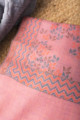 Image for Kusvaa Kusl27 Maple Leaves Jammawar Work Peach Woolen Shawl Closeup