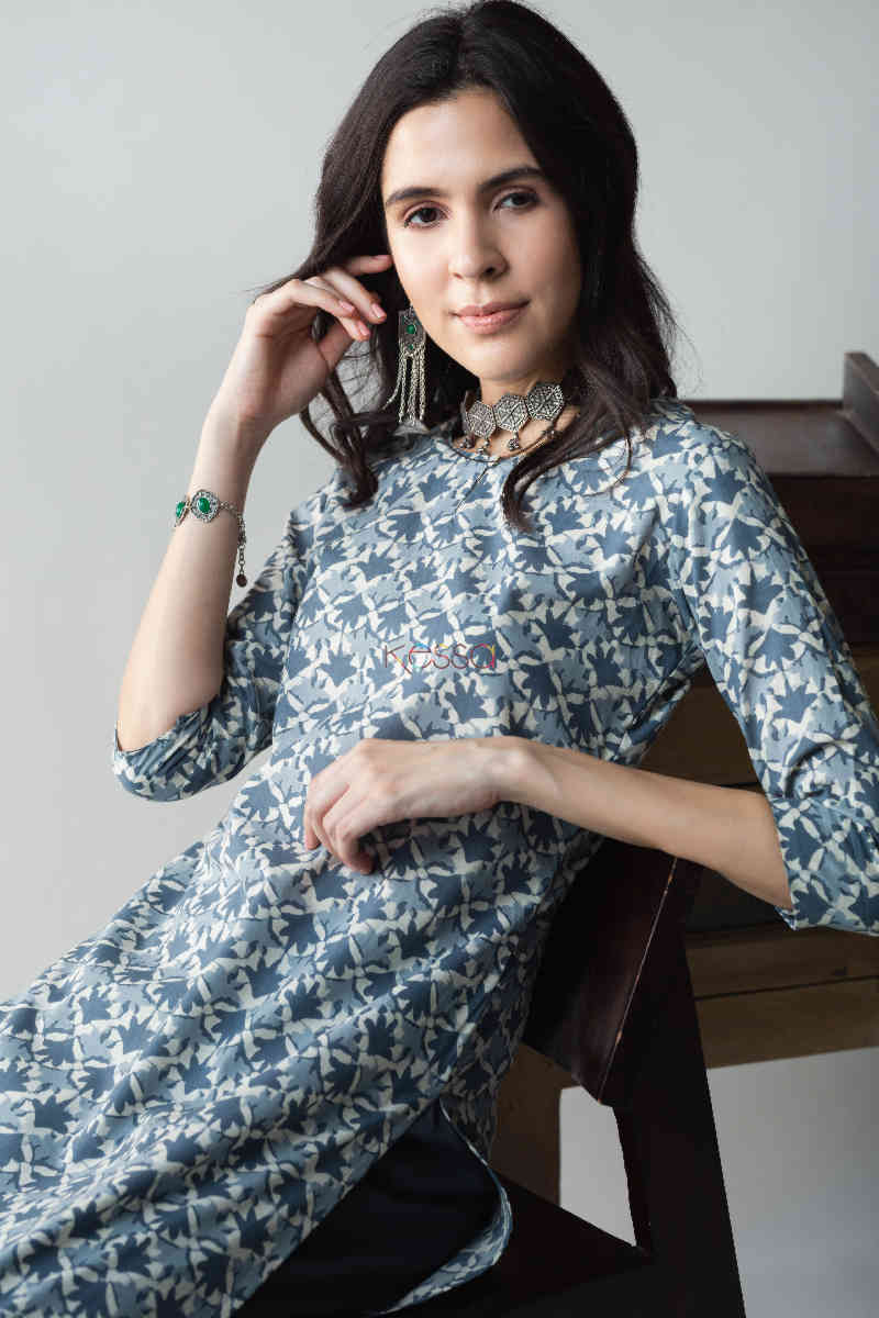 Image for Kusvaa Taf62 Chaitnik Straight Kurta Sitting 1
