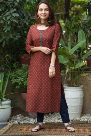 Image for Kusvaa Taf64 Manohar Straight Regular Wear Kurta Featured
