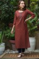 Image for Kusvaa Taf64 Manohar Straight Regular Wear Kurta Side