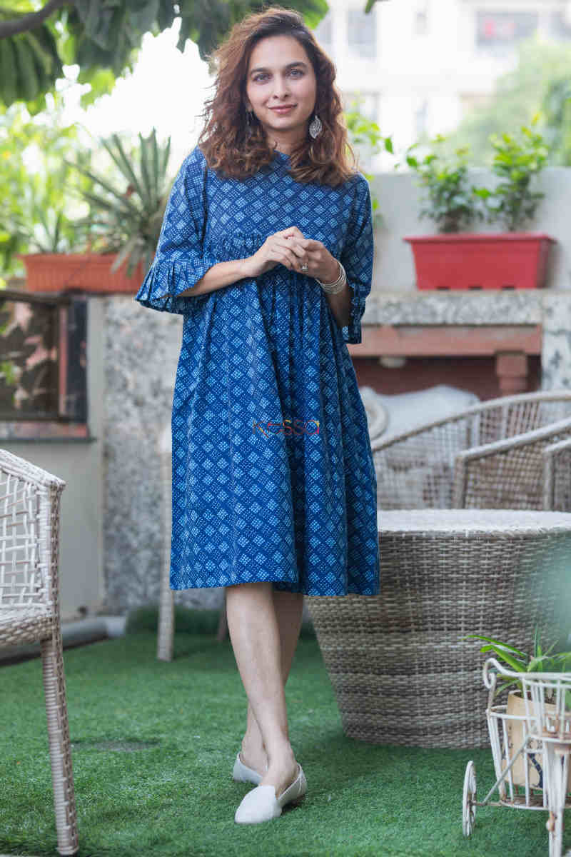 Image for Kusvaa Avdaf76 Avisha Indigo Short Dress Featured