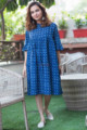 Image for Kusvaa Avdaf76 Avisha Indigo Short Dress Look 1