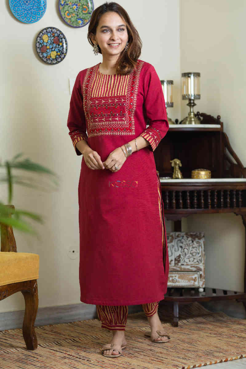 Image for Kusvaa Avdaf81 Vaheeda Salwar Kurta Side