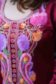 Image for Kusvaa Kcb41 Erina Maroon Mashru Kurta Pant Set Neck