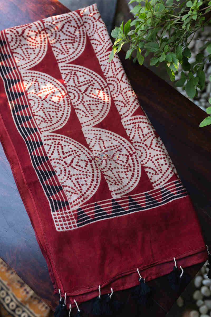 Image for Kusvaa Kiadupatta17 Shyla Ajrakh Modal Stole Featured