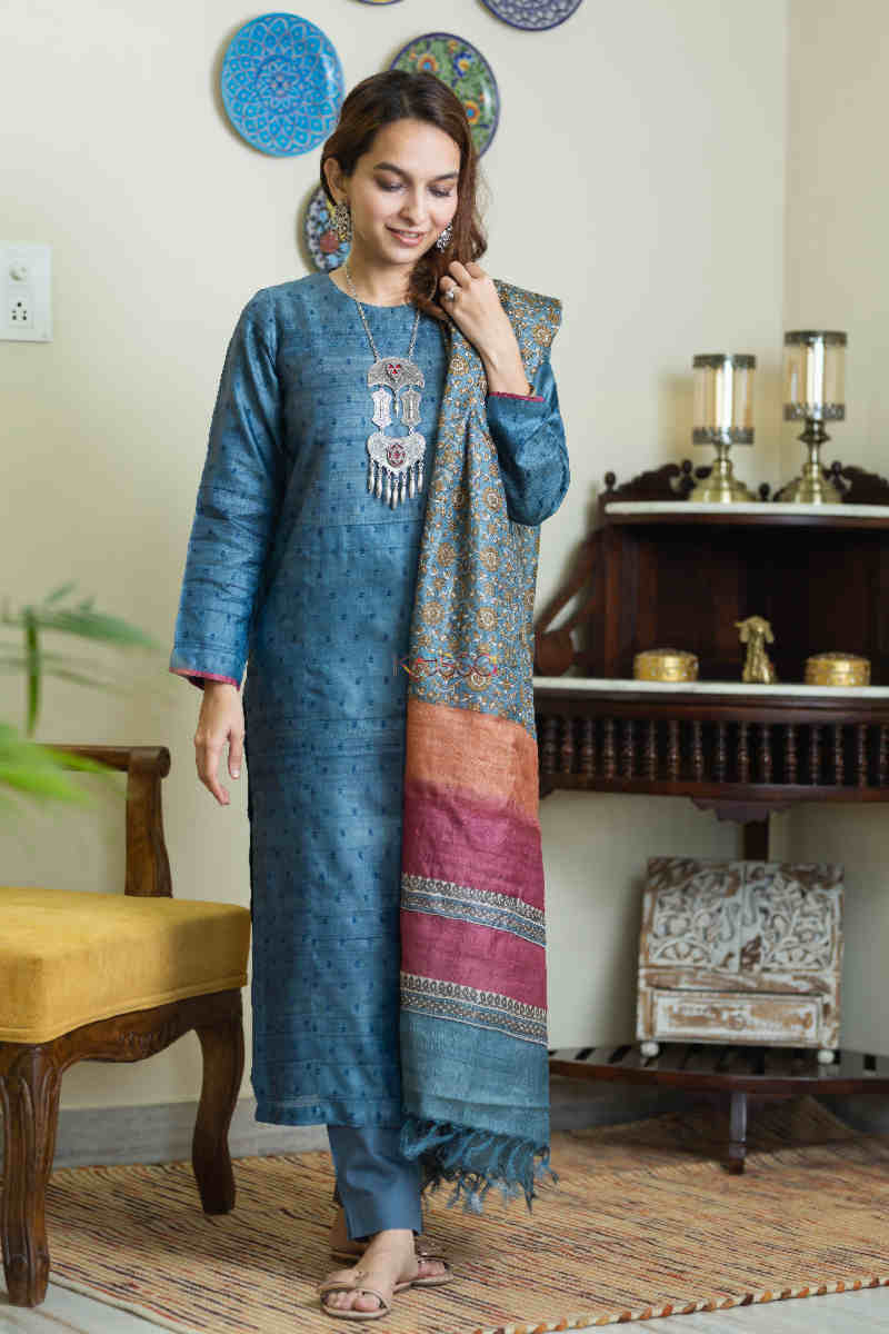 Image for Kusvaa Kuoj161 Atiya Kurta Dupatta Set Front