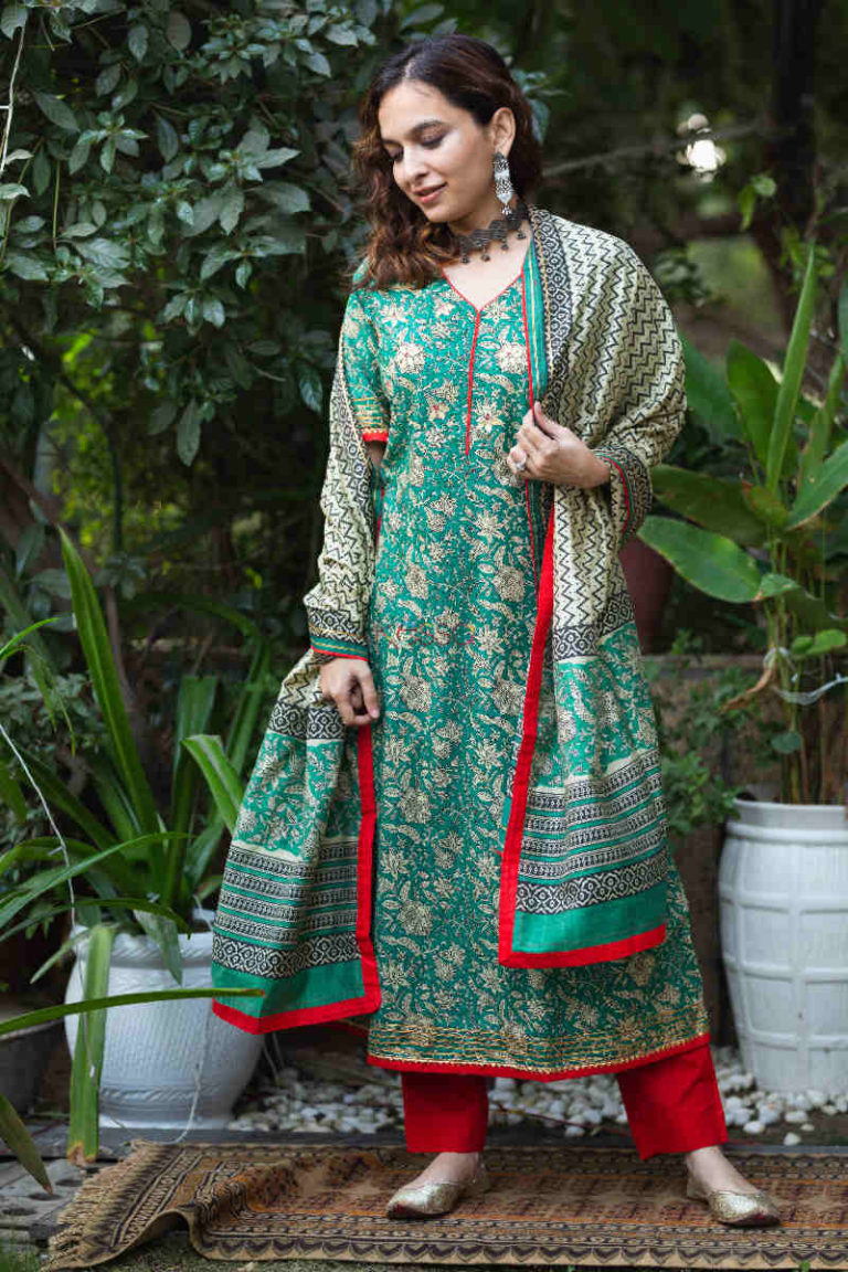 Aranyani A-line Kurta With Dupatta Set