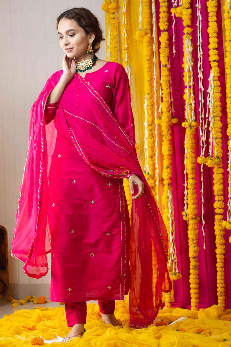 Image for Kusvaa Ws774 Roohbaab Straight Kurta Dupatta Set Side