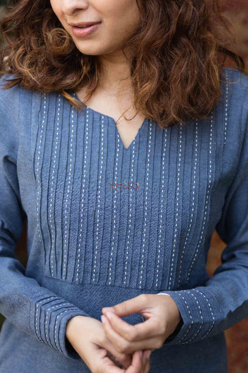 Image for Kusvaa Ws778 Ambareen Straight Kurta 1 Closeup