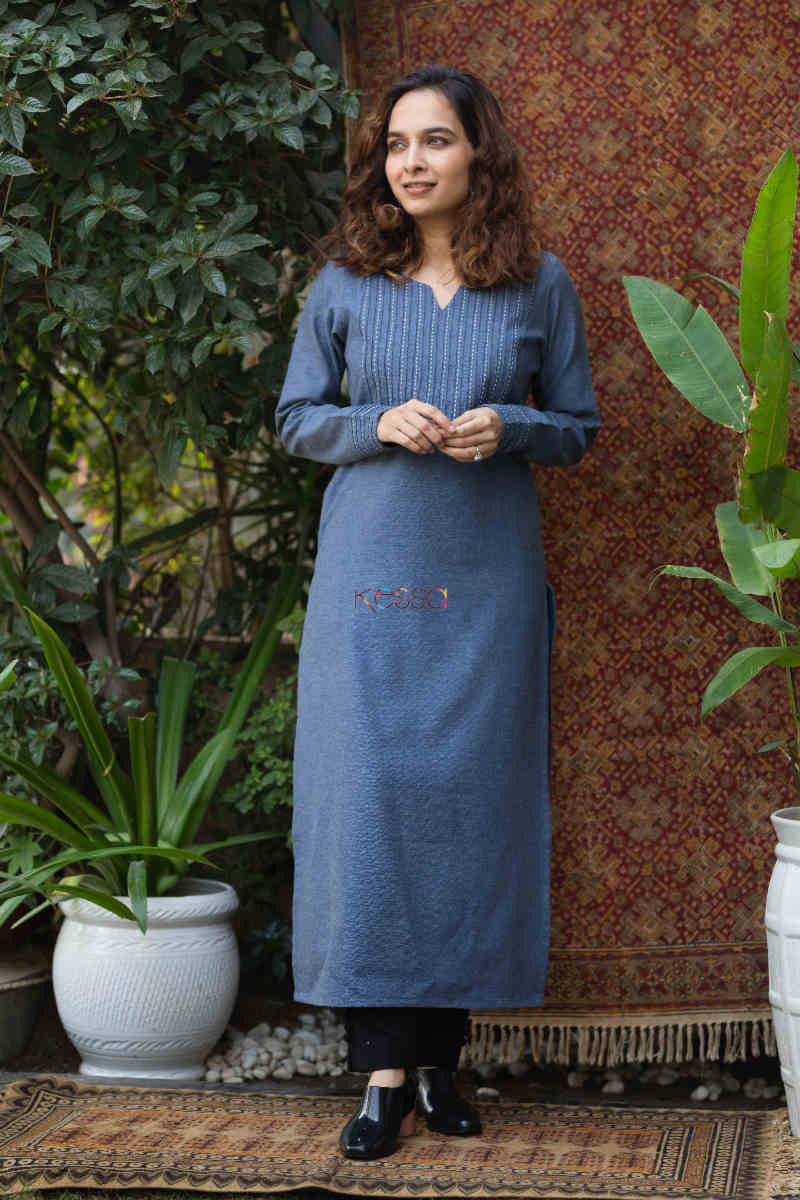 Image for Kusvaa Ws778 Ambareen Straight Kurta 1 Front 1