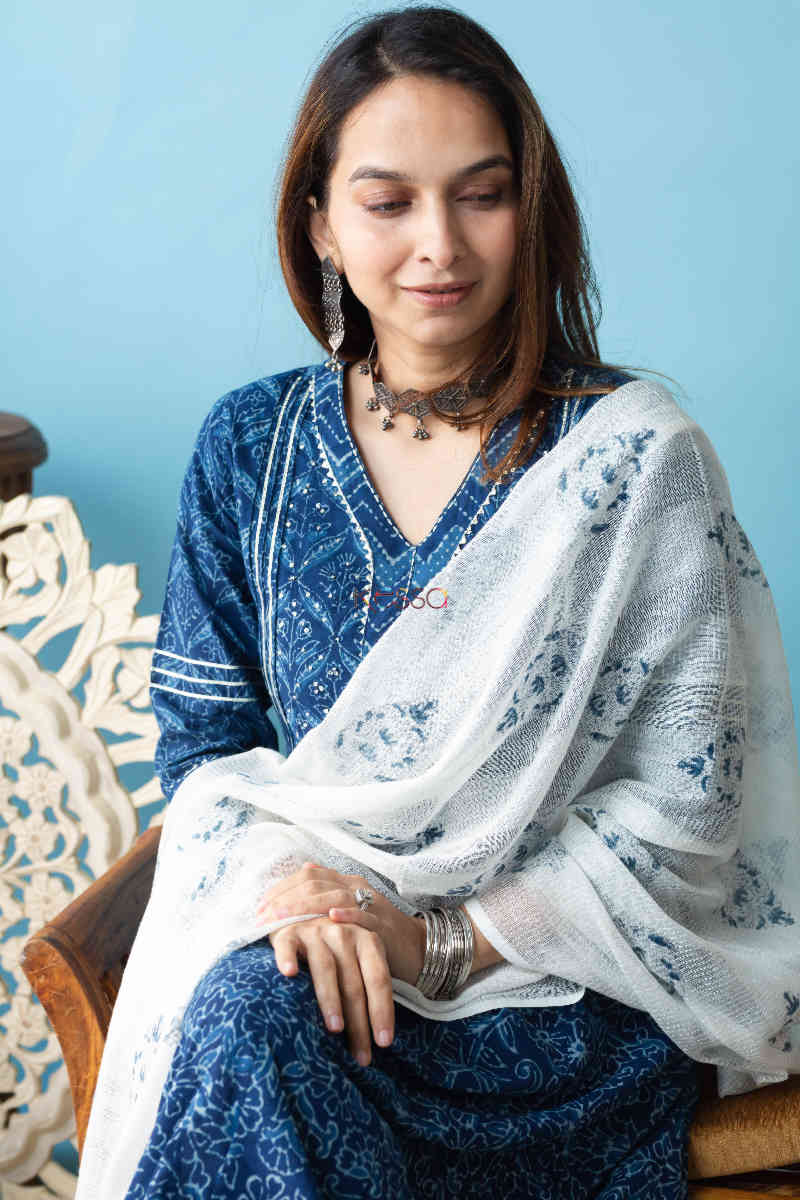 Image for Kusvaa Wsr246 Tamasi Kalidaar Kurta With Dupatta 1 Closeup