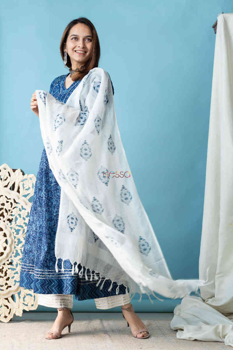 Image for Kusvaa Wsr246 Tamasi Kalidaar Kurta With Dupatta 1 Dupatta