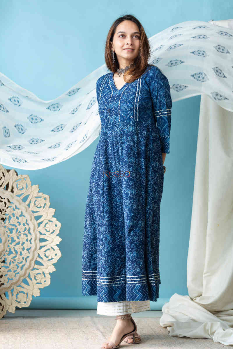 Image for Kusvaa Wsr246 Tamasi Kalidaar Kurta With Dupatta 1 Side