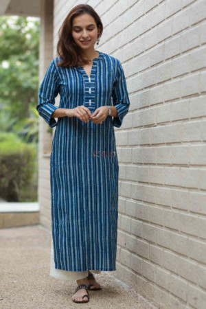 Image for Kusvaa Wsr247 Firuzeh Indigo Kurta Featured