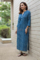 Image for Kusvaa Wsr247 Firuzeh Indigo Kurta Side