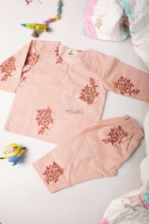 Image for Kusvaa Dek55 Onion Pink Floral Kurta Pajama Featured