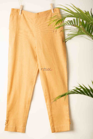 Image for Kusvaa Sap13 Cotton Flex Side Button Straight Pants Beige