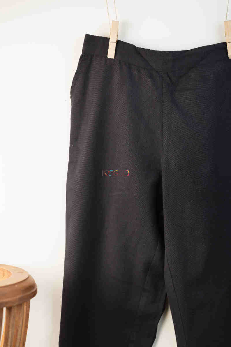 Image for Kusvaa Sap13 Cotton Flex Side Button Straight Pants Closeup