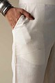 Image for Kusvaa Sap13 Cotton Flex Side Button Straight Pants Offwhite Side New