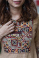 Image for Kusvaa Ws785 Advait Khadi A Line Kurta Closeup