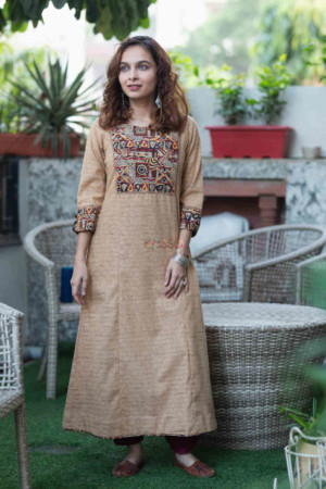 Image for Kusvaa Ws785 Advait Khadi A Line Kurta Featured