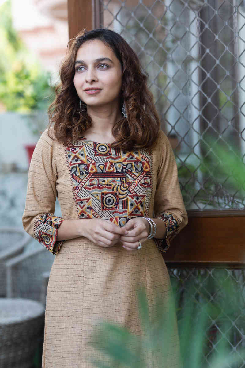 Image for Kusvaa Ws785 Advait Khadi A Line Kurta Top