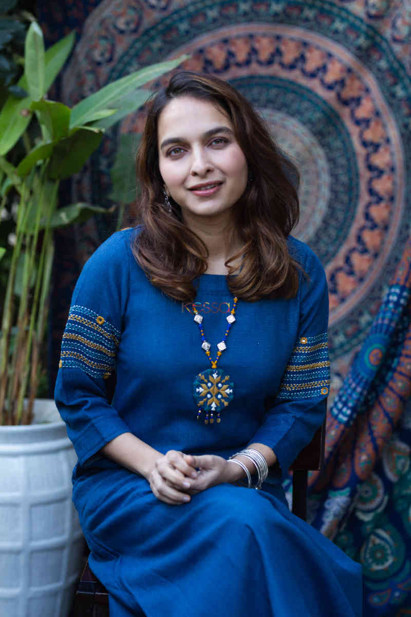 Image for Kusvaa Ws790 Avaloki Handloom A Line Kurta Sitting