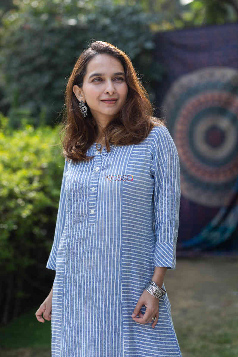 Image for Kusvaa Ws791 Athera South Cotton Handloom Kurta Look