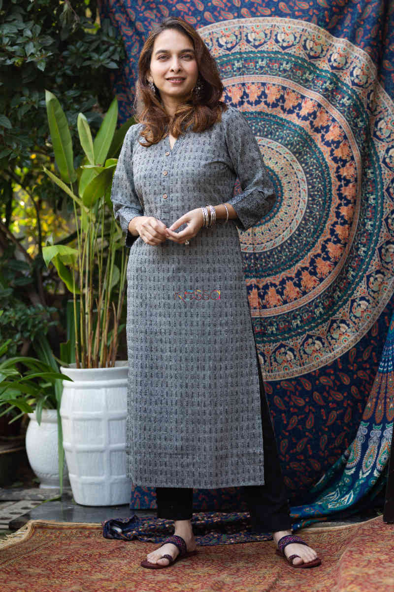 Image for Kusvaa Ws792 Amina South Handloom Straight Fit Kurta 3 Featured