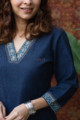 Image for Kusvaa Ws794 Abheeka South Handloom Short Kurti Closeup