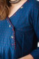 Image for Kusvaa Ws795 Blue Angrakha Kurta With Tassel Closeup 2