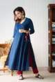 Image for Kusvaa Ws795 Blue Angrakha Kurta With Tassel Side