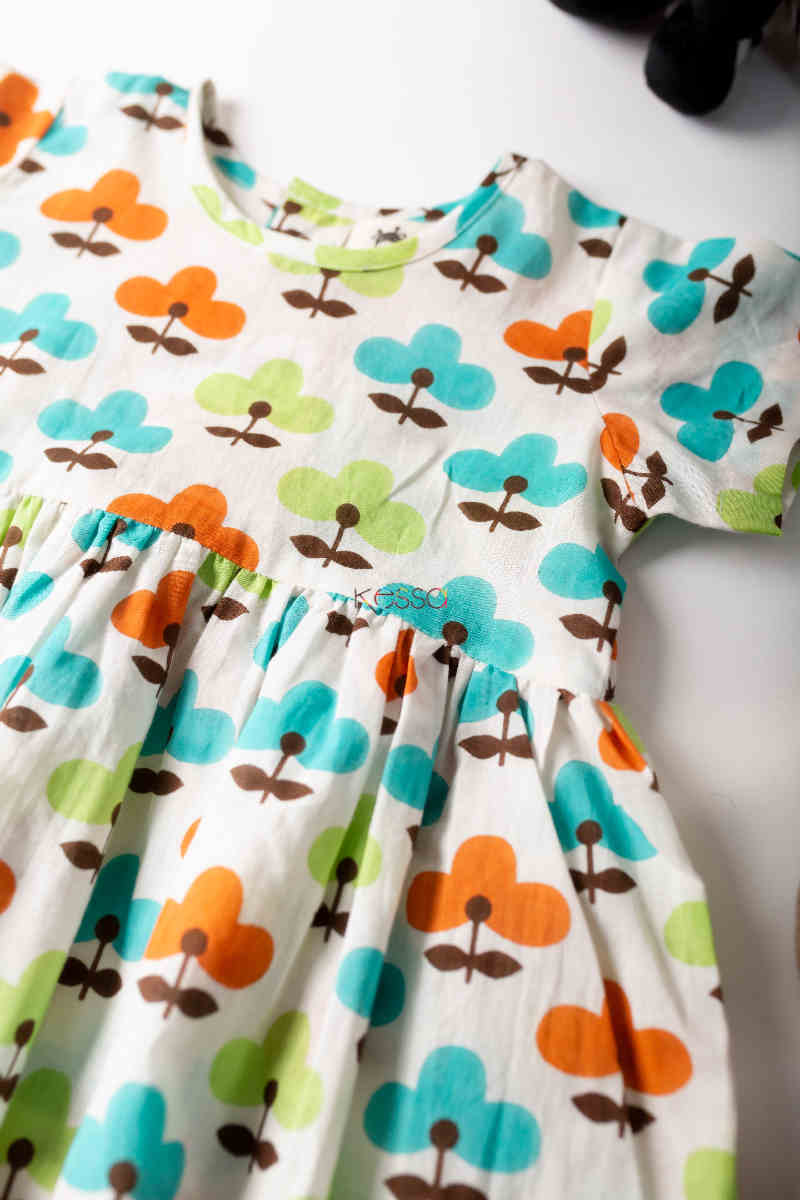Image for Kusvaa Aj37 Hrimati Kids Cotton Frock Closeup